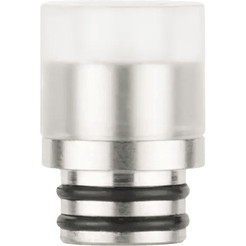 510 metal base clear coloured drip tip on clear background