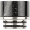 810 metal base black resin drip tip on clear background