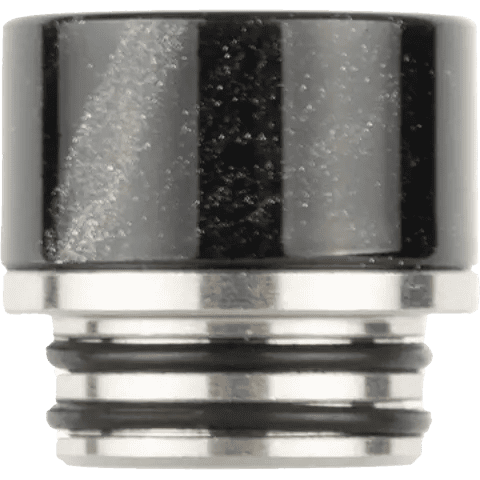 810 metal base black resin drip tip on clear background