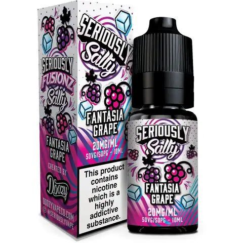 Doozy Seriously Fusionz Nic Salt E-Liquid fantasia grape on white background