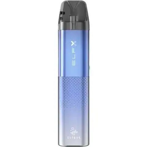 elf bar elfx pod vape kit blue colour on white background