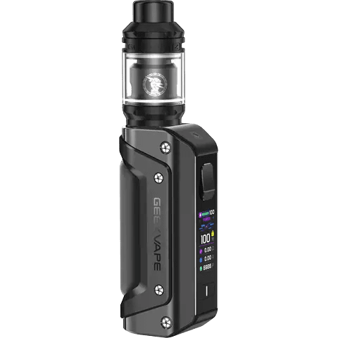 geekvape aegis solo 3 vape kit black on clear background