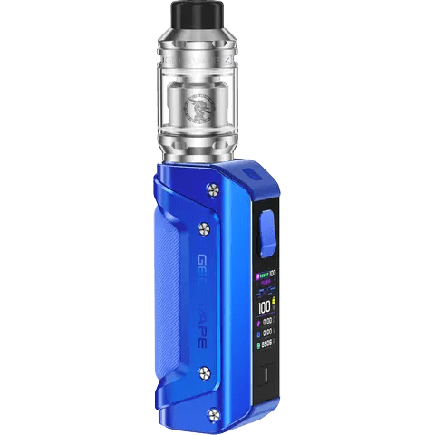 geekvape aegis solo 3 vape kit blue on clear background