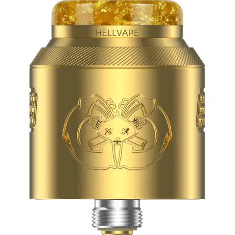 Hellvape Drop Dead 2 RDA Gold on clear background