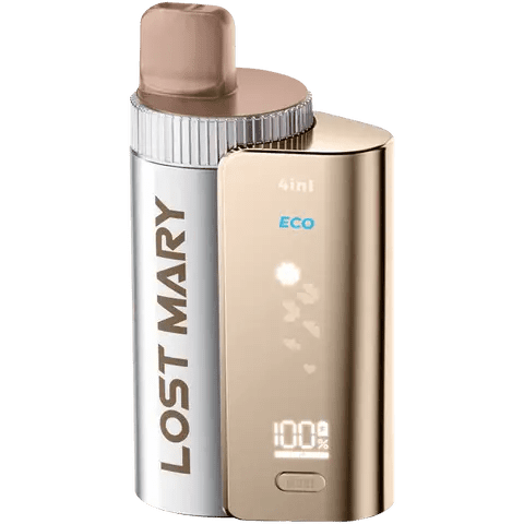 lost mary 4 in 1 prefilled pod vape kit berry apple peach on clear background