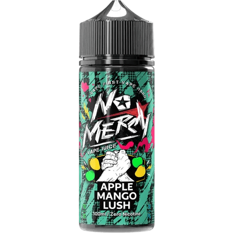 No Mercy Apple Mango Lush 100ml Vape Juice on black background