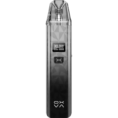 oxva xlim classic edition pod vape kit black silver on clear background