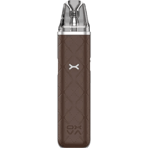 oxva xlim go pod vape kit in brown colour on clear background