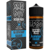 sadboy 100ml blueberry cookie box and bottle on a clear background