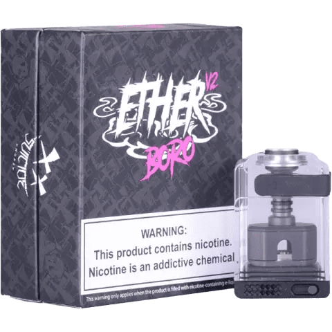 ether v2 boro tank by suicide mods and vaping bogan gunmetal kit