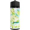 unreal ice 100ml bottle of apple ice vape juice on a clear background