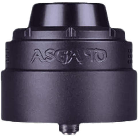 vaperz cloud asgard XL RDA black colour with beauty ring on clear background