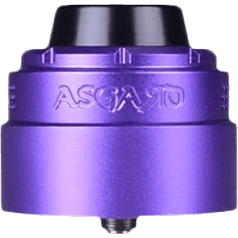 vaperz cloud asgard XL RDA purple colour with beauty ring on clear background