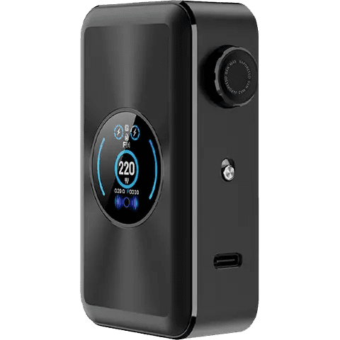 vapoesso gen max box mod colour dark black on clear background