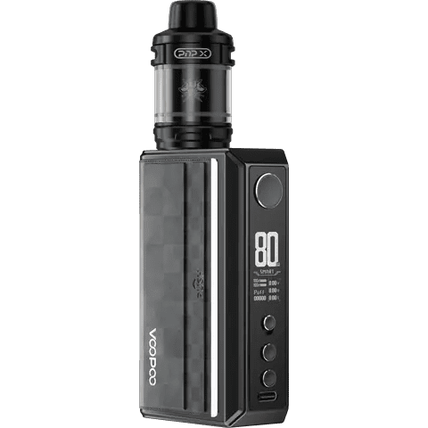 voopoo drag 5 vape mod kit black on clear background