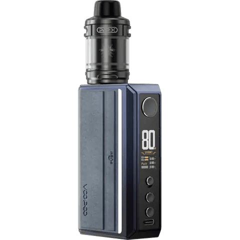 voopoo drag 5 vape mod kit gradient blue on clear background