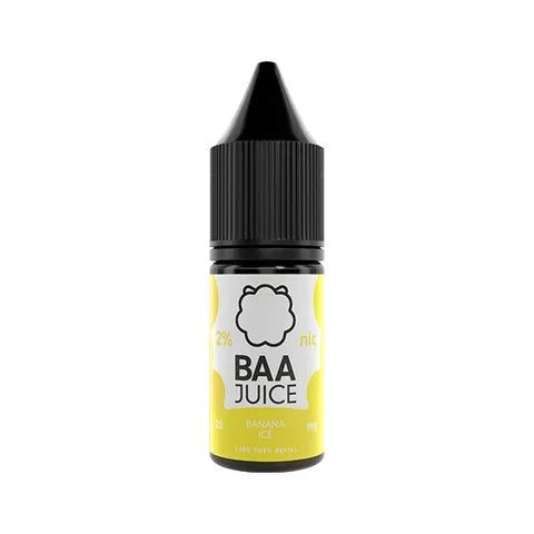 baa juice bar salts 10ml banana ice on white background