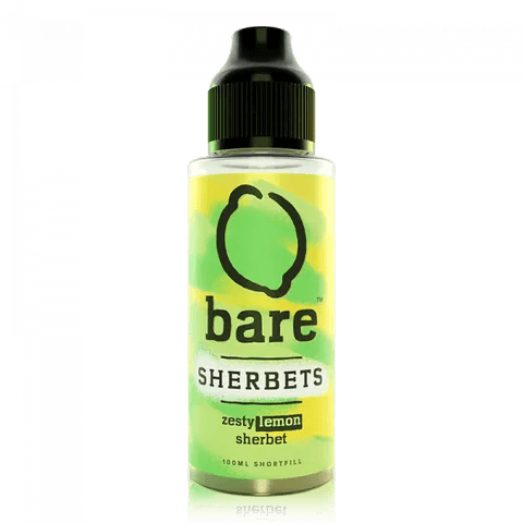 Bare Sherbets 100ml Shortfill E-Liquid Lemon On White Background