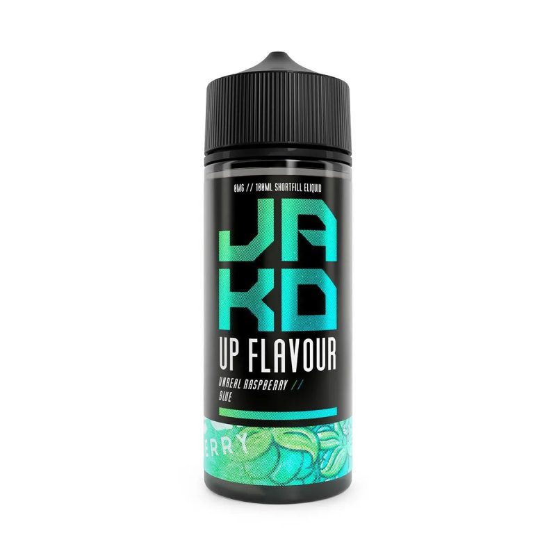 jakd blue unreal raspberry 100ml shortfill on white background