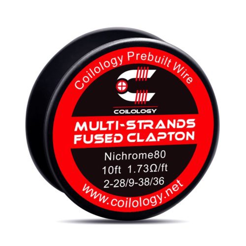 Coilology Performance DIY Resistance Wire Multi-Stranded Fused Clapton 2-28/9-38/36 ni80 On White Background