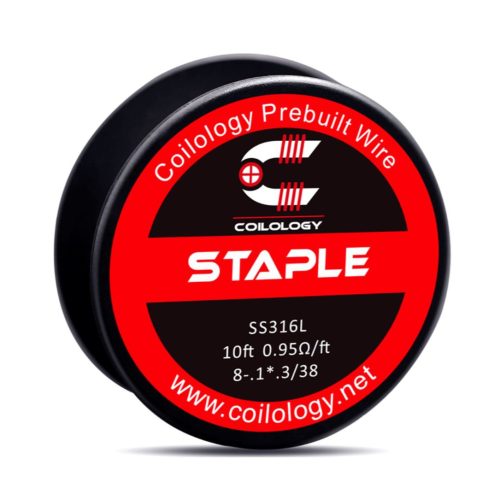 Coilology Performance DIY Resistance Wire Staple 8-.1*.3/38 SS On White Background