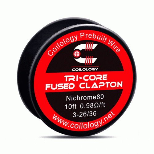 Coilology Performance DIY Resistance Wire Tri-Core Fused Clapton 3-26/36 ni80 On White Background