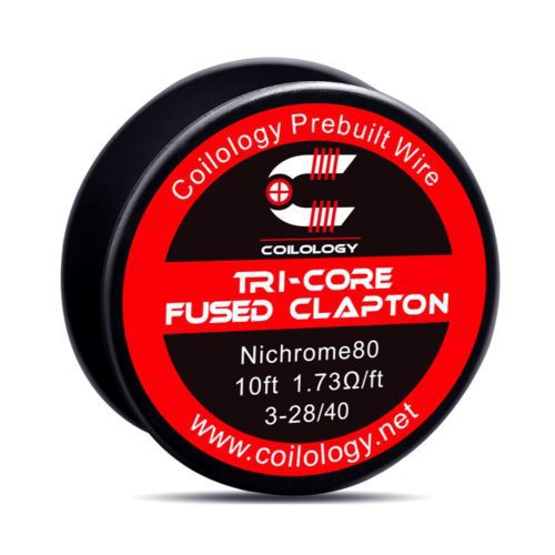 Coilology Performance DIY Resistance Wire Tri-Core Fused Clapton 3-28/40 ni80 On White Background