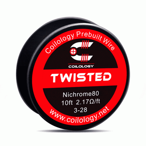 Coilology Performance DIY Resistance Wire Twisted 3-28 ni80 On White Background