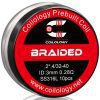 Coilology Prebuilt Performance Coils Braided .2*.4/32-40 0.28ohm SS316L 3mm ID On White Background