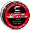 Coilology Prebuilt Performance Coils Quad Core Fused Clapton 4-28/40 Ni80 0.28ohm 3mm ID On White Background