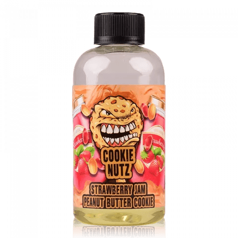 Cookie Nutz 200ml Shortfill E-Liquids Strawberry Jam Peanut Butter Cookie On White Background