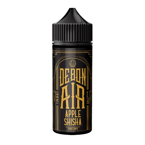 debonair tobacco apple shisha 100ml on black background