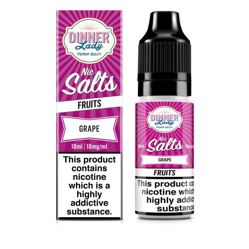 Dinner Lady Bar Salt E-Liquids Grape / 10mg On White Background