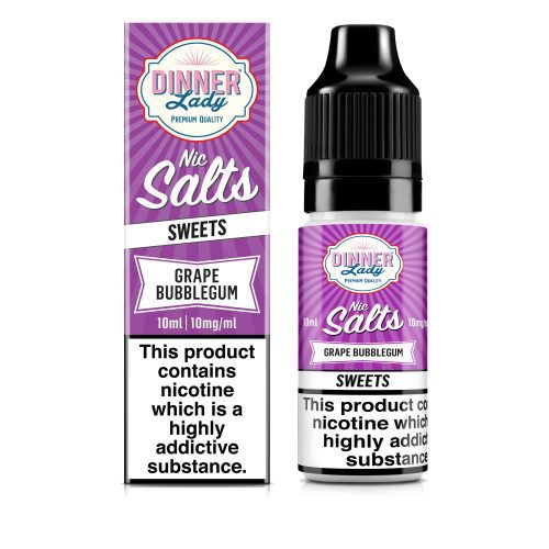 dinner lady bar salt e liquids grape bubblegum 10mg 35539886735515