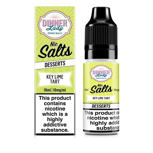 Dinner Lady Bar Salt E-Liquids Key Lime Tart / 10mg On White Background