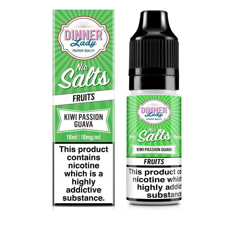 Dinner Lady Bar Salt E-Liquids Kiwi Passion Guava / 10mg On White Background