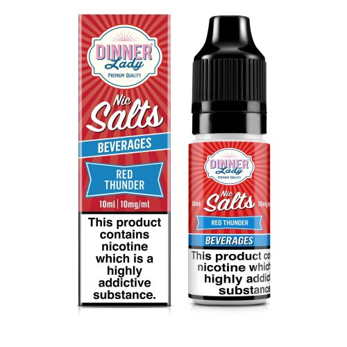 Dinner Lady Bar Salt E-Liquids Red Thunder / 10mg On White Background