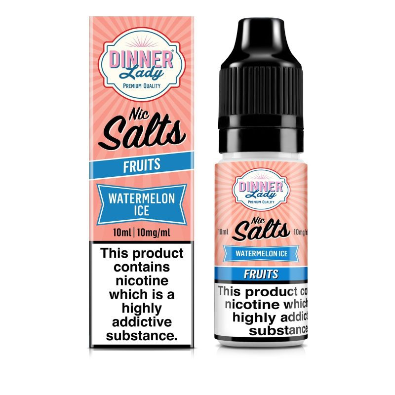 Dinner Lady Bar Salt E-Liquids Watermelon Ice / 10mg On White Background