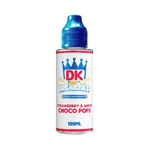 Donut King Breakfast 100ml Shortfill Strawberry Choco Pops On White Background