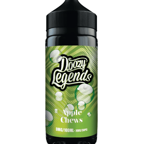 Doozy Legends 100ml Shortfill E-Liquid Apple Chews On White Background