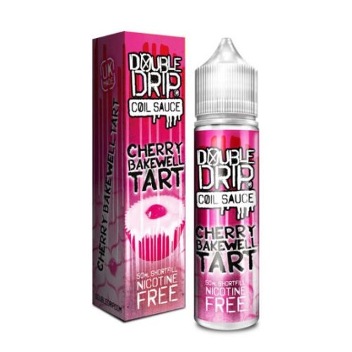 Double Drip Coil Sauce E-Liquid 50ml Shortfill Cherry Bakewell On White Background