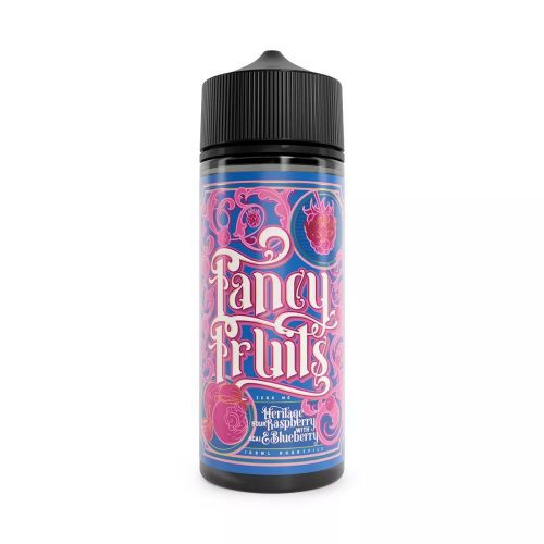 Fancy Fruits 100ml Shortfill E-Liquids Heritage Sour Raspberry with Acai & Blueberry On White Background