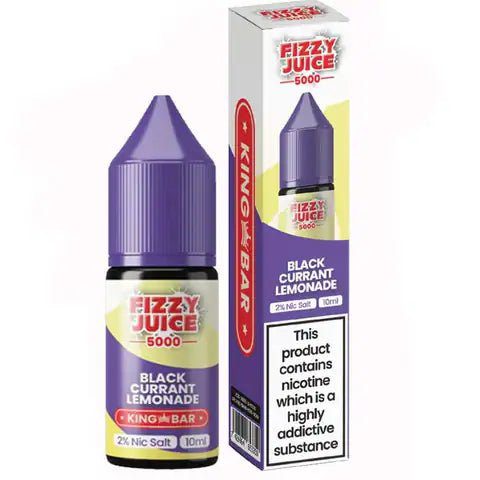 Fizzy Juice 5000 Bar Nic Salts 10ml Blackcurrant Lemonade / 10mg On White Background