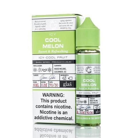 Glas Basix 50ml Shortfill E-Liquid Cool Melon On White Background