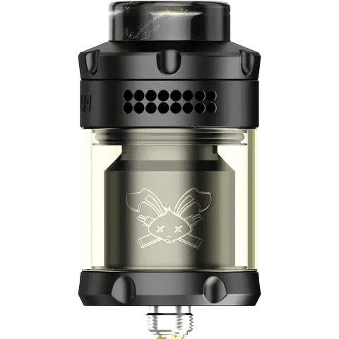 hellvape dead rabbit 3 rta 2024 edition matte black front side on clear background