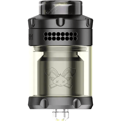 hellvape dead rabbit 3 rta 2024 edition full matte black front side on clear background