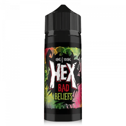 Hex 100ml Shortfill E-Liquids Bad Beliefs On White Background