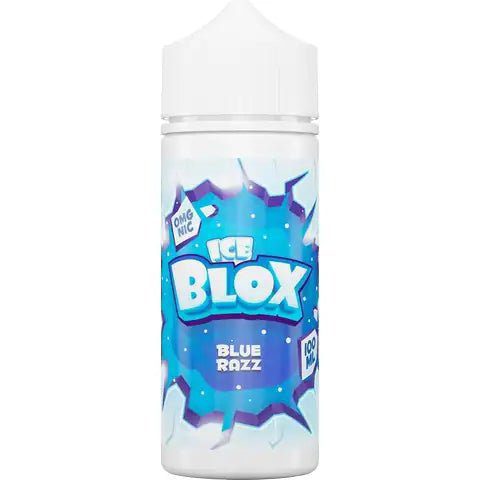 Ice Blox 100ml Shortfill E-Liquid Blue Razz On White Background