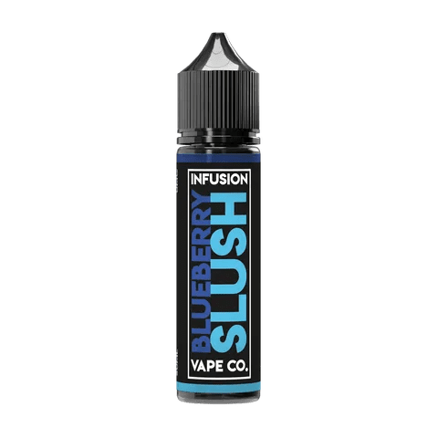 infusion vape co 50ml blueberry slush on black background