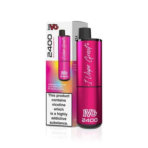 ivg 2400 disposable vape berry lemonade on white background